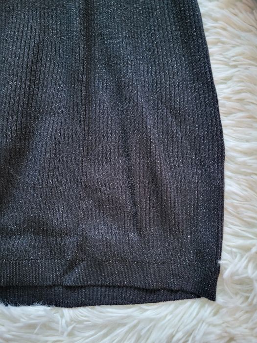 Плаття сукня в рубчик L чорна з люрексом