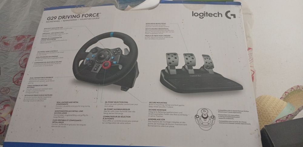 Volante + pedais compativel com PlayStation, pc e xbox