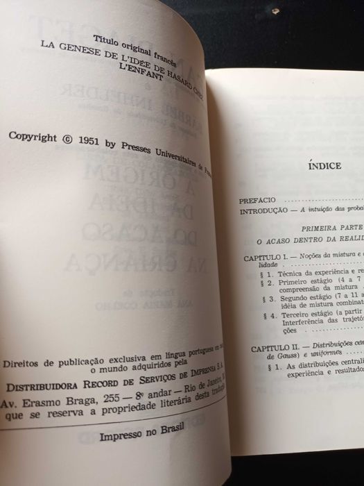 "A Origem da Ideia do Acaso na Criança" Jean Piaget e Bärbel Inhelder