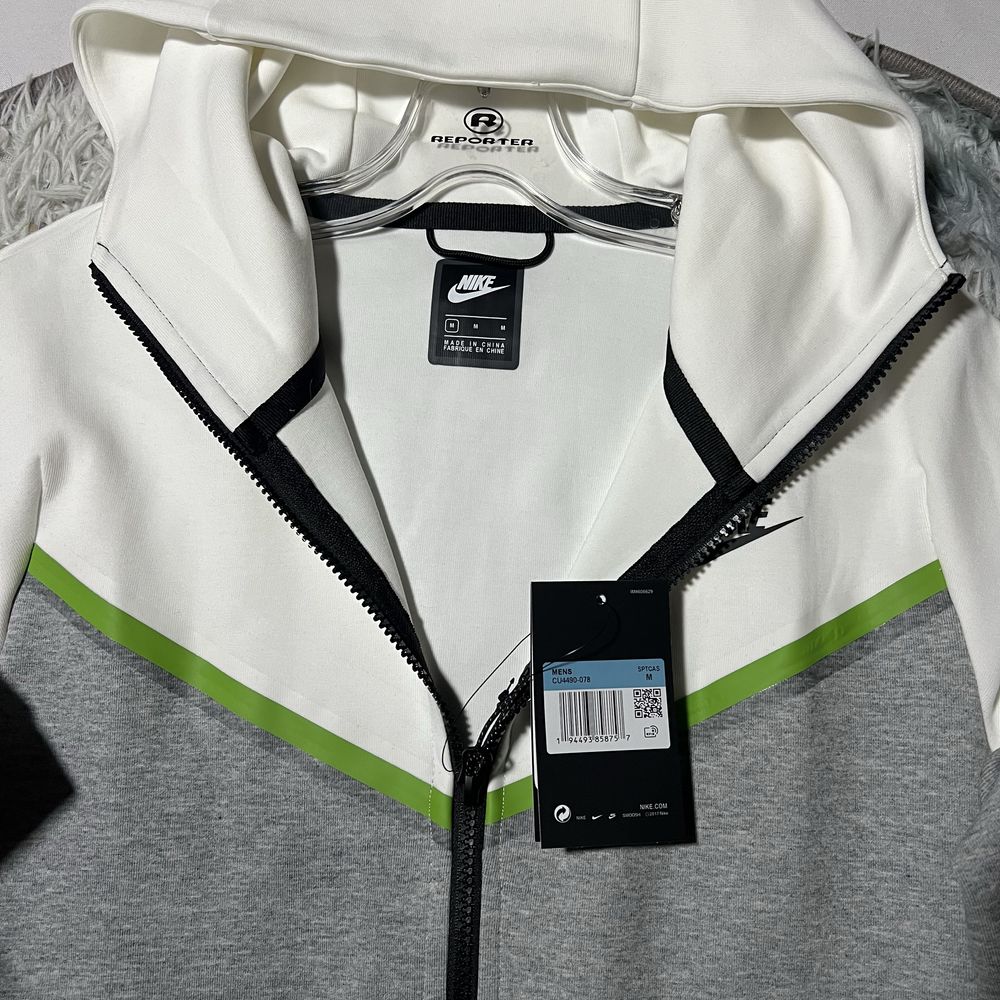 Зіп худі Nike Tech fleece white білий найк зіпка теч фліс nocta drill