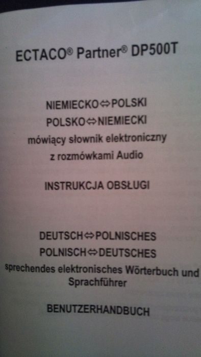 tłumacz elektroniczny ectaco dp500 translator polsko niemiecki nowy