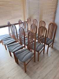 Krzesło drewniane z drewna buk szare do jadalni zestaw komplet