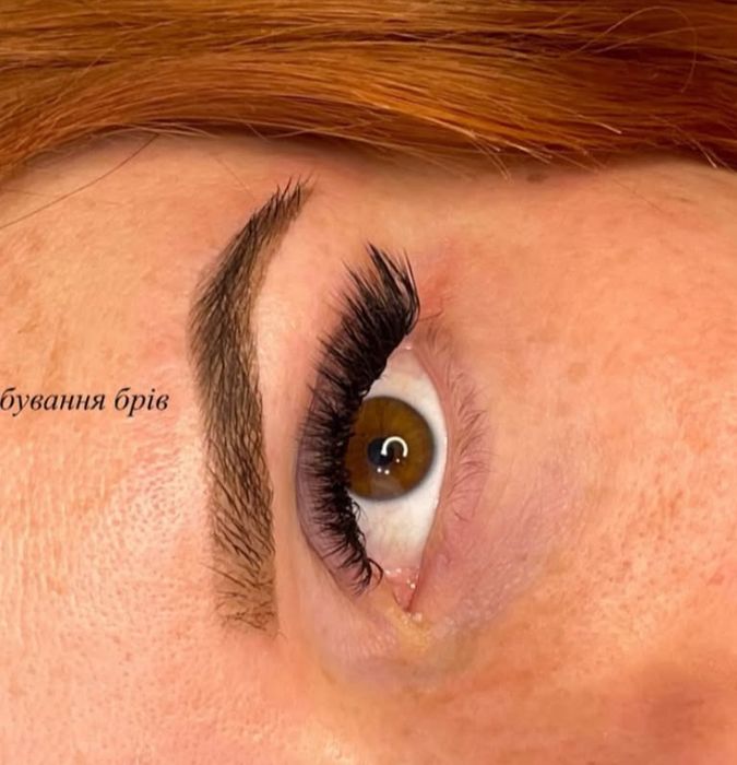 Нарощення вій/Коррекція та фарбування брів/Ламінування вій
