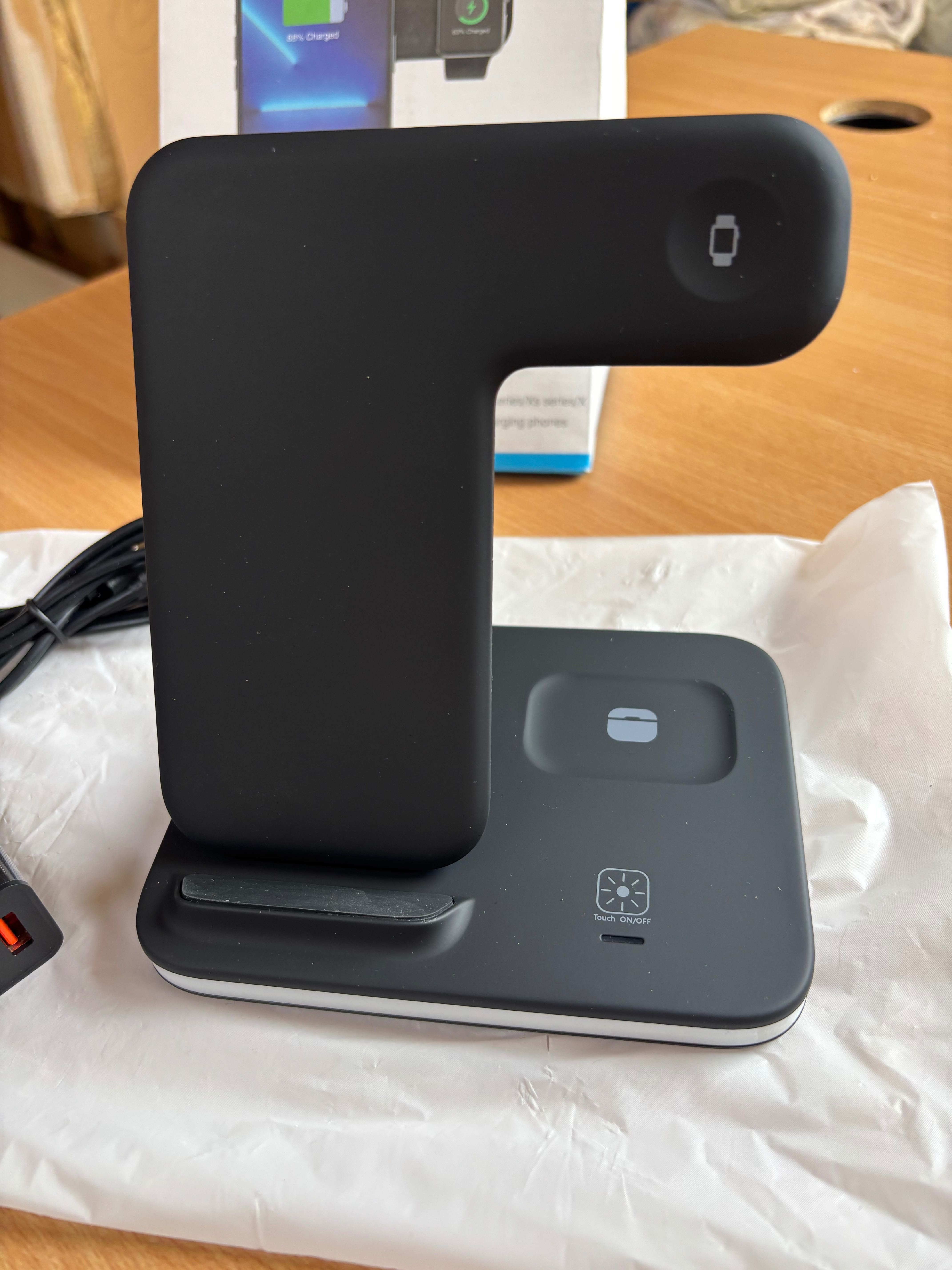 Ładowarka bezprzewodowa do iPhone/iWatch/Airpods czarna