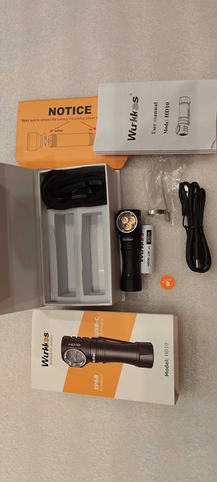 Latarka Wurkkos HD10 anduril 2 czołówka ogniwo 14500 - NOWA