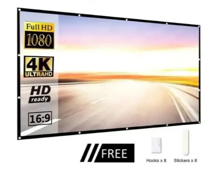 Портативний екран для проектора 120 дюймів (16:9) з люверсами