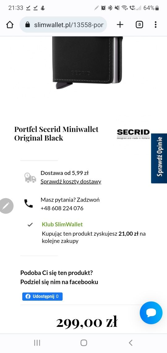 Secrid Premium miniwallet NOWY portfel na karty RFID skanowanie