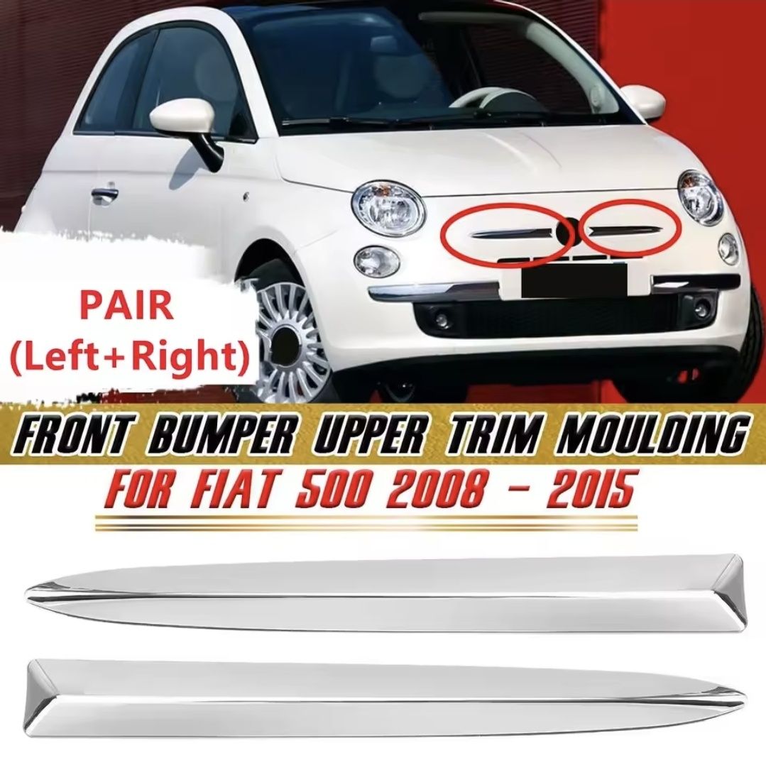 Moldura friso cromado pára choques frontal fiat 500 novos