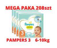 Pampers 3 MEGA BOX 208 szt Pieluchy Premium 6-10kg
