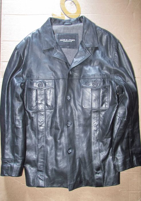 Чоловіча шкіряна куртка бренд : JACK & JONES