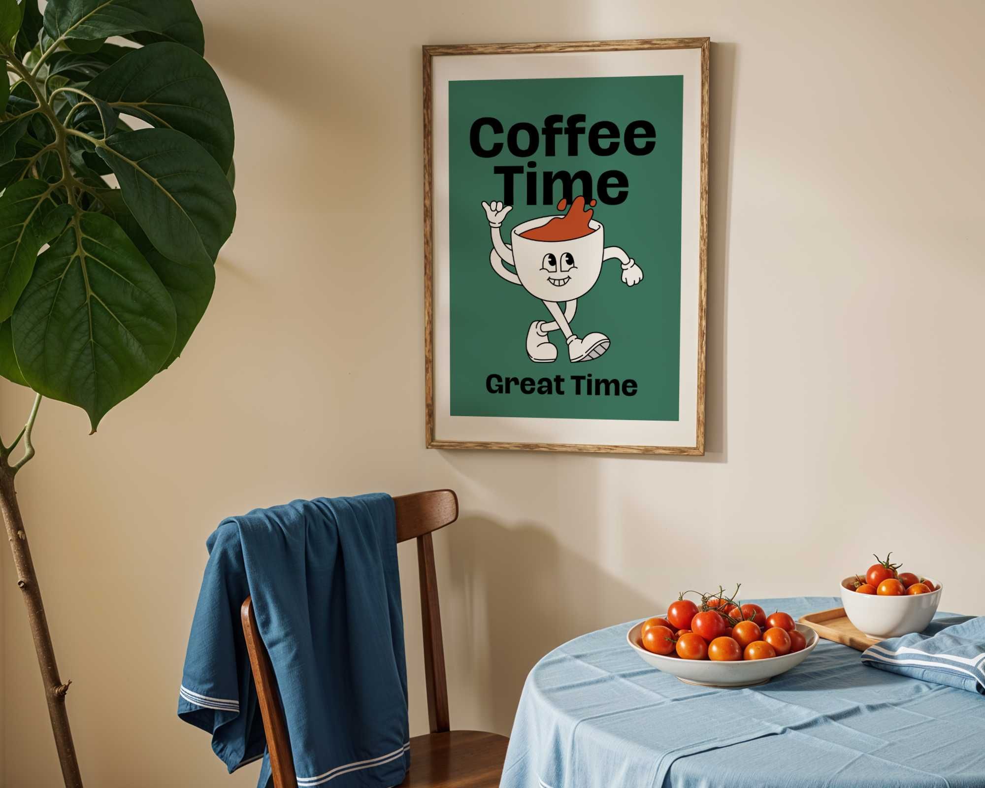 Humorystyczny plakat ,,Coffee time great time"