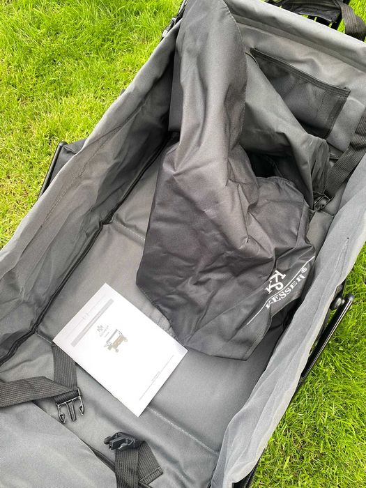 Składany wózek ogrodowy, plażowy, transportowy z daszkiem