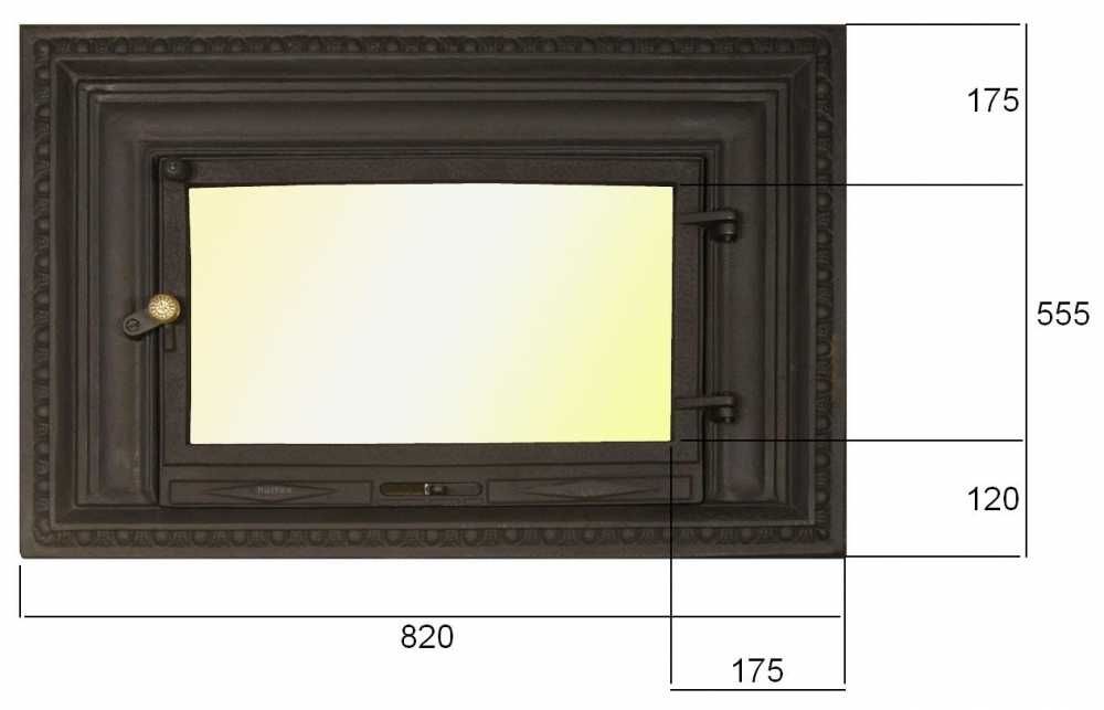 Drzwiczki żeliwne do kominka G1 DRZWI KOMINKOWE 82x55