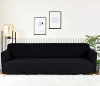 POKROWIEC na sofę 4 os. 235-310cm elastyczny czarny w134