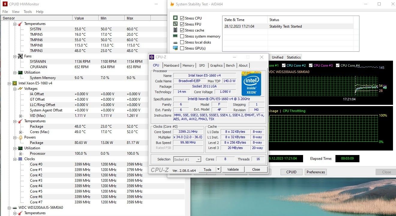 Xeon E5-1660V4 CPU 14 nm 8 Cores 16 Threads