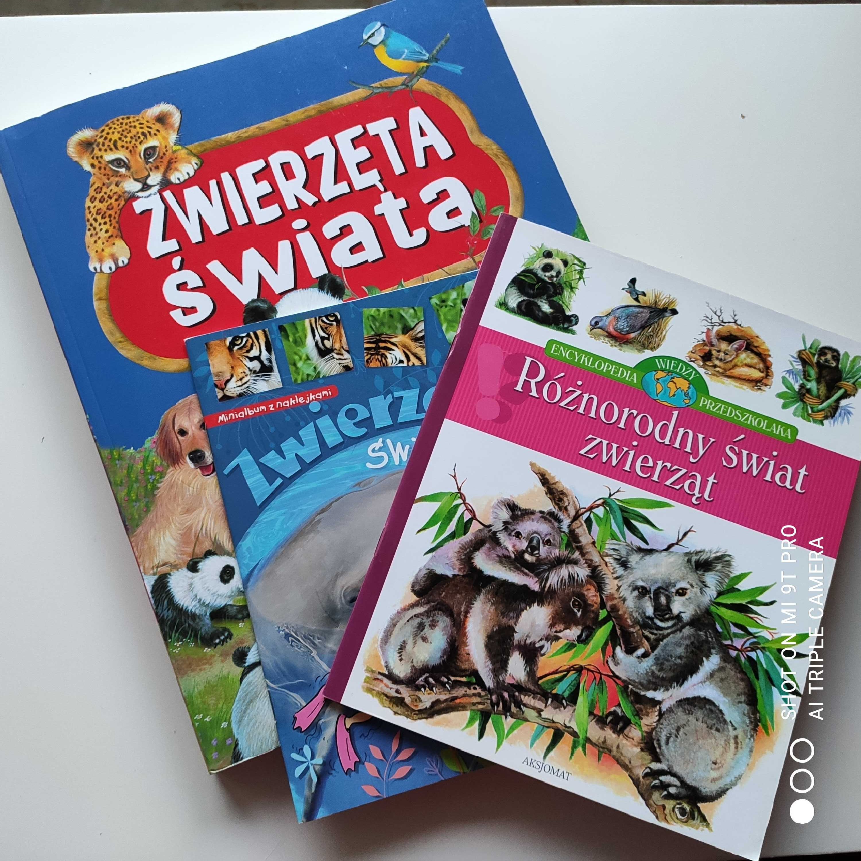 Nowy zestaw książka zwierzęta świata, karty z pytaniami+ 2ksiażeczki