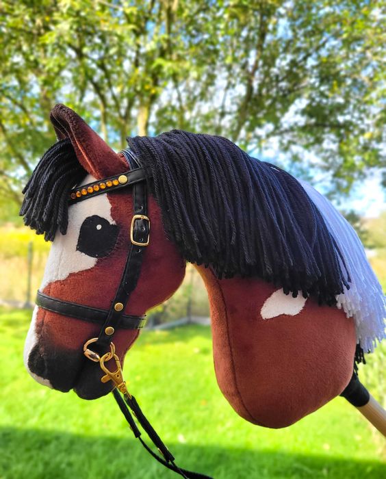 Konik Hobby Horse A4 ręcznie szyty z minky, zestaw z ogłowiem #22