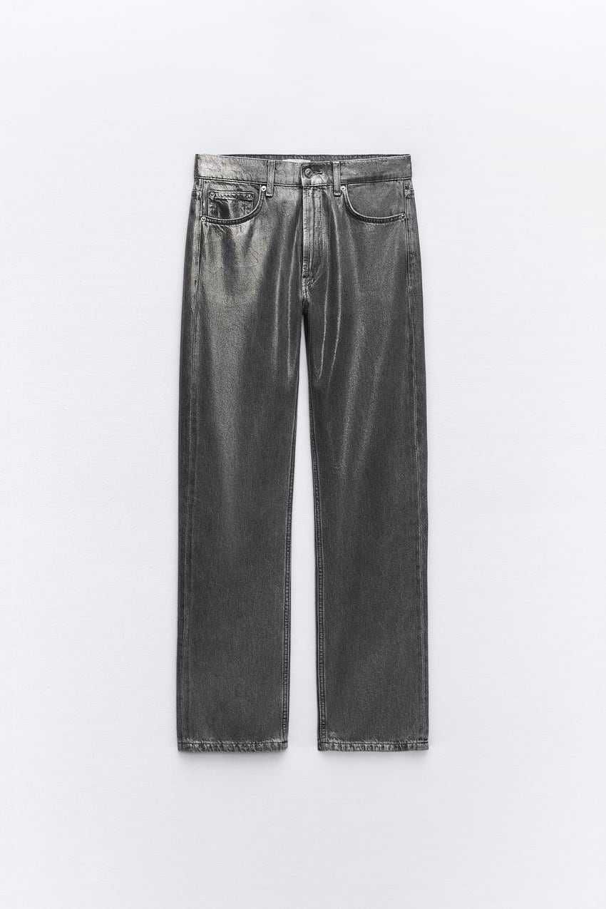 Металізовані джинси zara