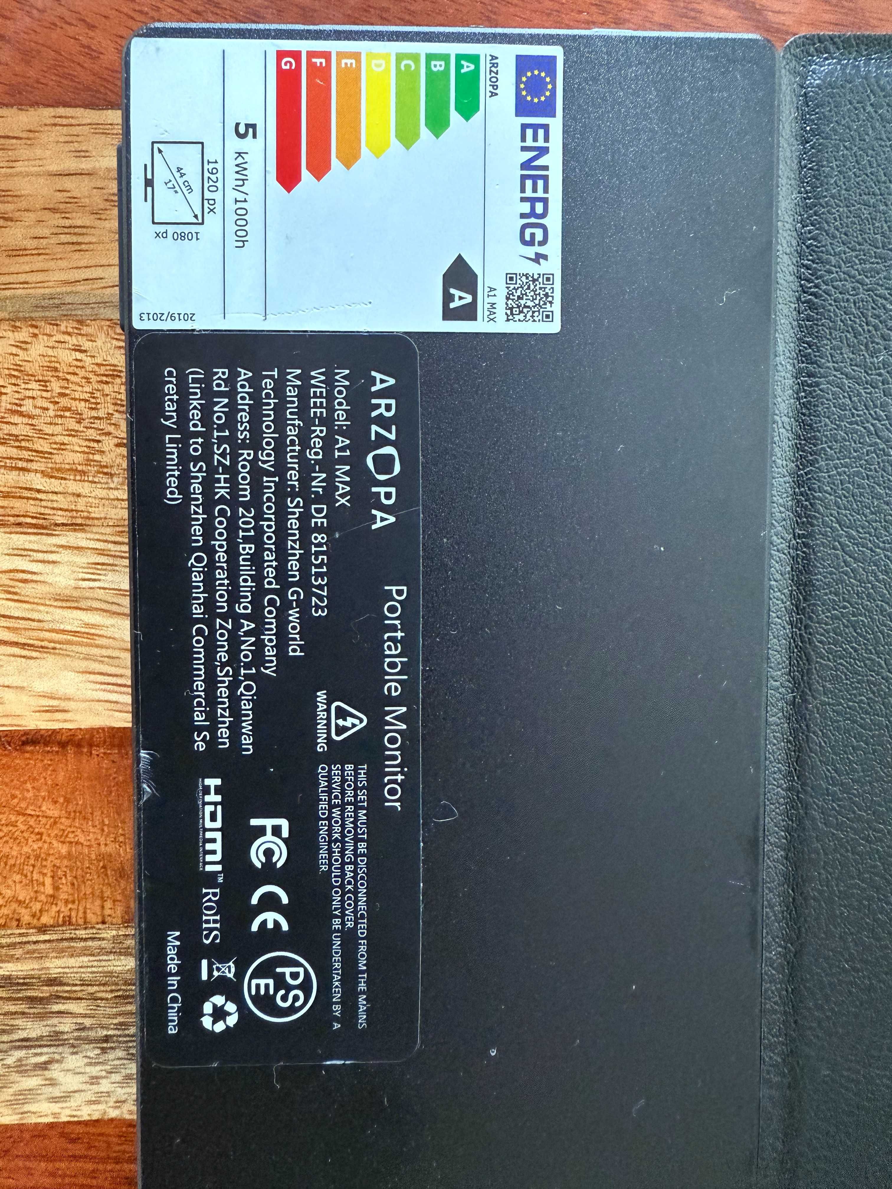 ecran marca ARZOPA modelo A1 MAX, 17"