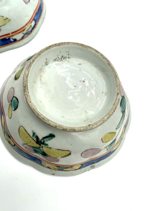 Par de taças porcelana chinesa Qing Dynasty Guangxu século 19 antigas