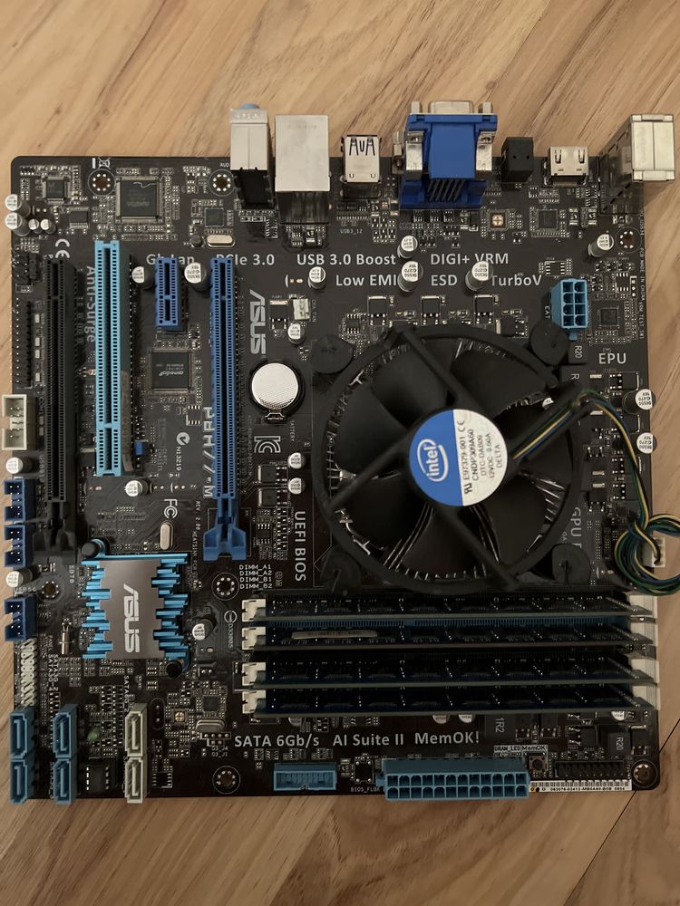 Материнская плата ASUS PBH 77-M+i3+16gb озу