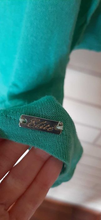 Zielony cienki sweterek top bluzka z długim rękawem rozmiar L / 40-42