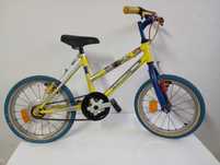 Bicicleta azul e amarela criança