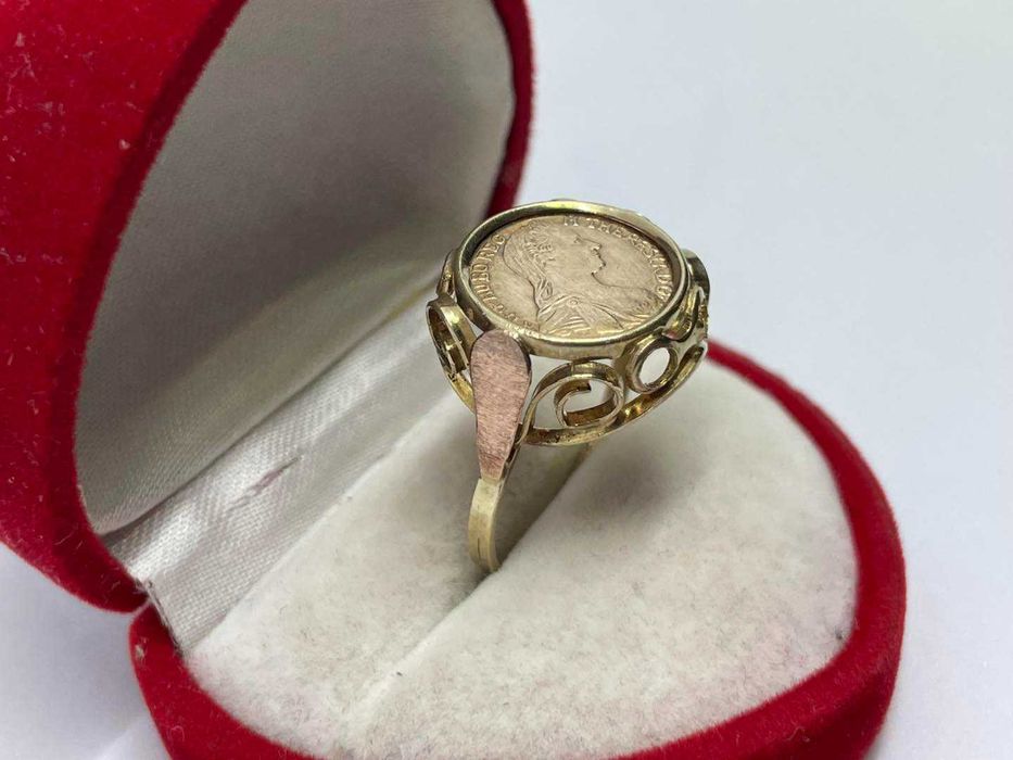 Złoty Pierścionek z Monetą pr.333 2g r.15