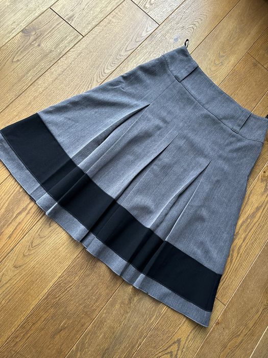 Szara spodnica vintage klasyczna zakładki 38/40