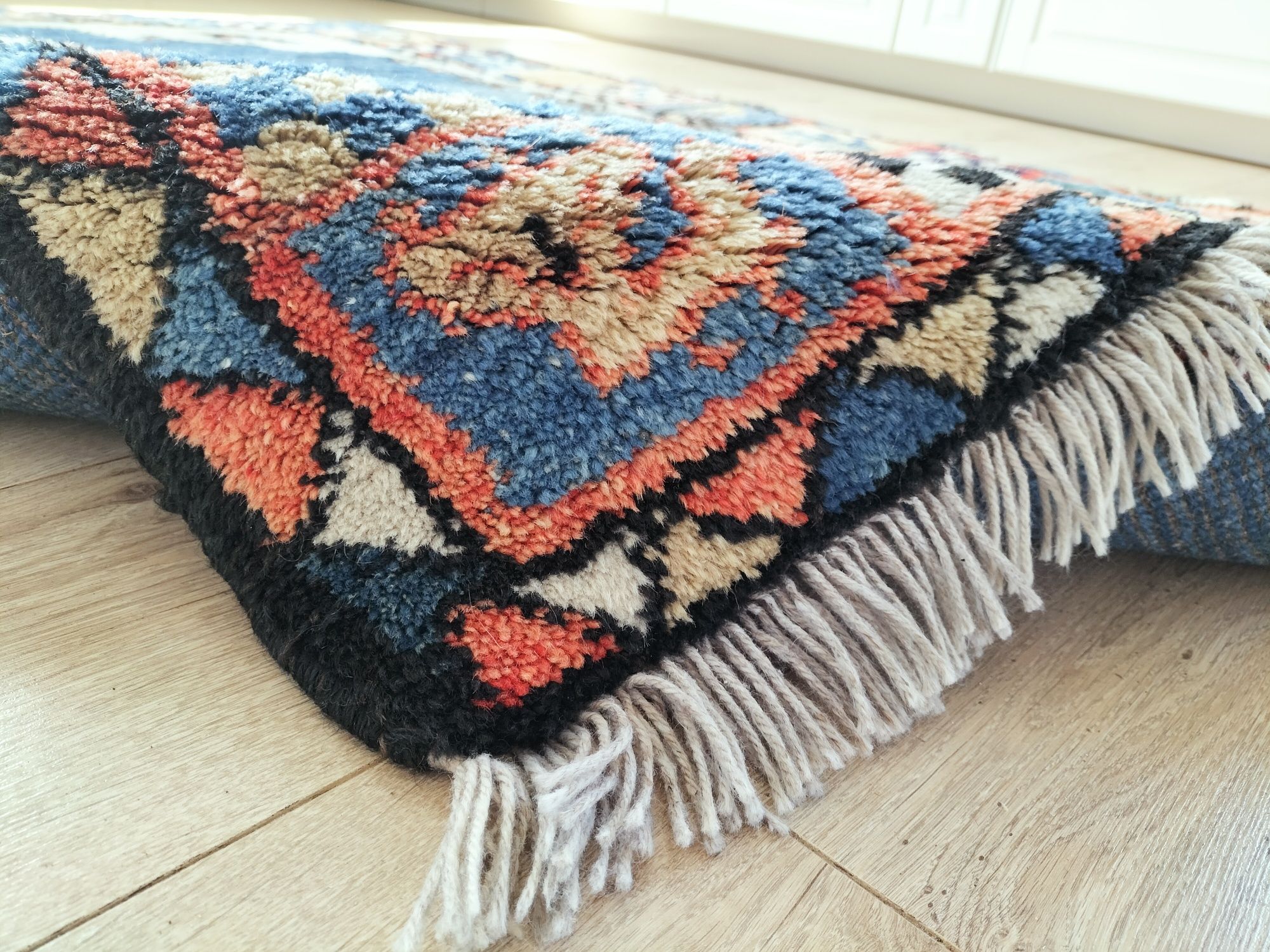 Niespotykany Art deco wełniany ręcznie tkany Nepalski dywan 160x230cm