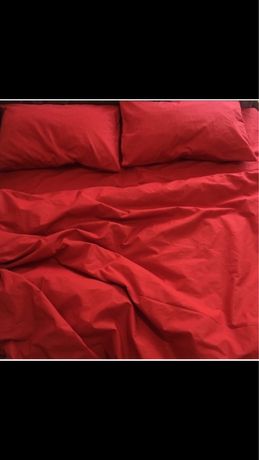 Красное постельное белье, однотонное постельное белье