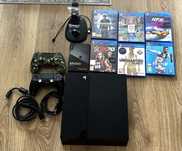 PlayStation 4 Fat 1TB przerobiona, 2 pady, gry, stacja ładująca