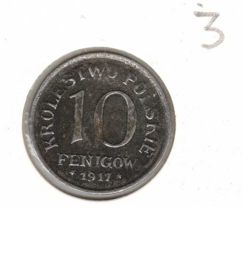 10 Fenigów 1917r . Fe Królestwo Polskie