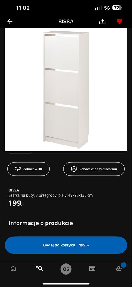 Szafka nq buty ikea blissa