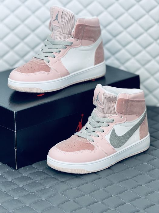 Nike Air Retro Jordan 1 кроссовки хайтопы Найк Джордан розовые