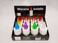 wkłady do zniczy led komplet 12 szt. mix kolor