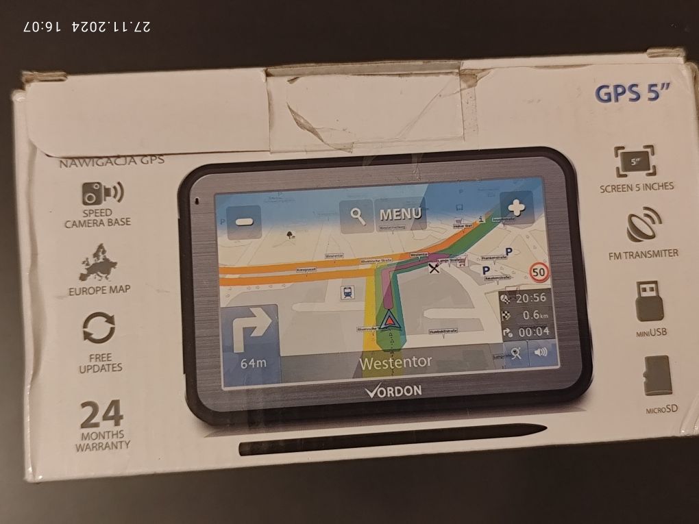 vOrdon nawigacja GPS 5.0 transmiter mapa Europy fotoradary karta sds