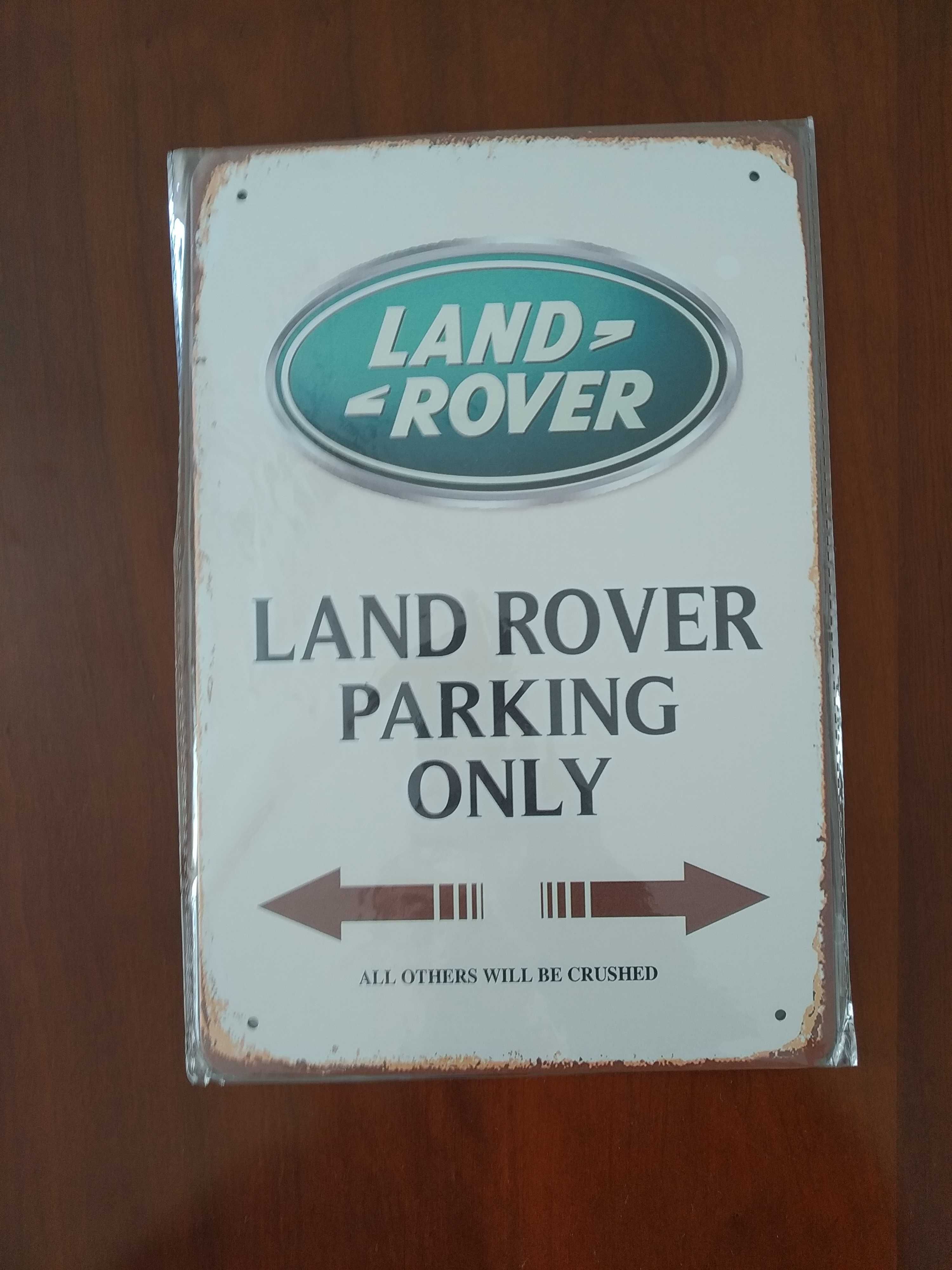 Placa metalica Land Rover Parking Retro