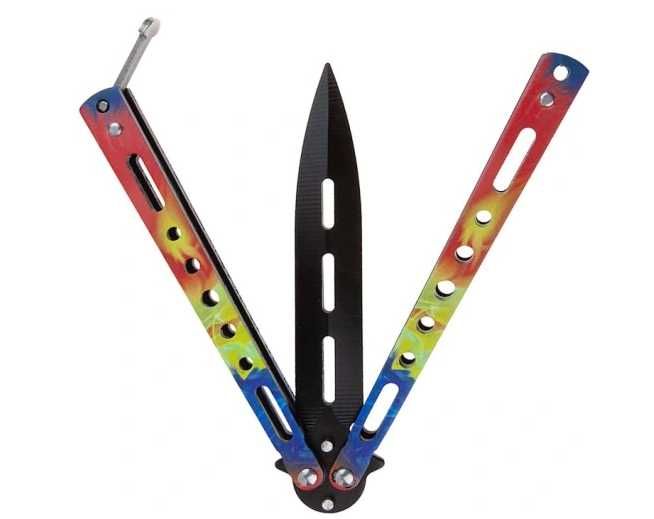 Nóż Motylkowy Balisong Ostry Blokada Kieszonkowy CS:GO Valorant 464b