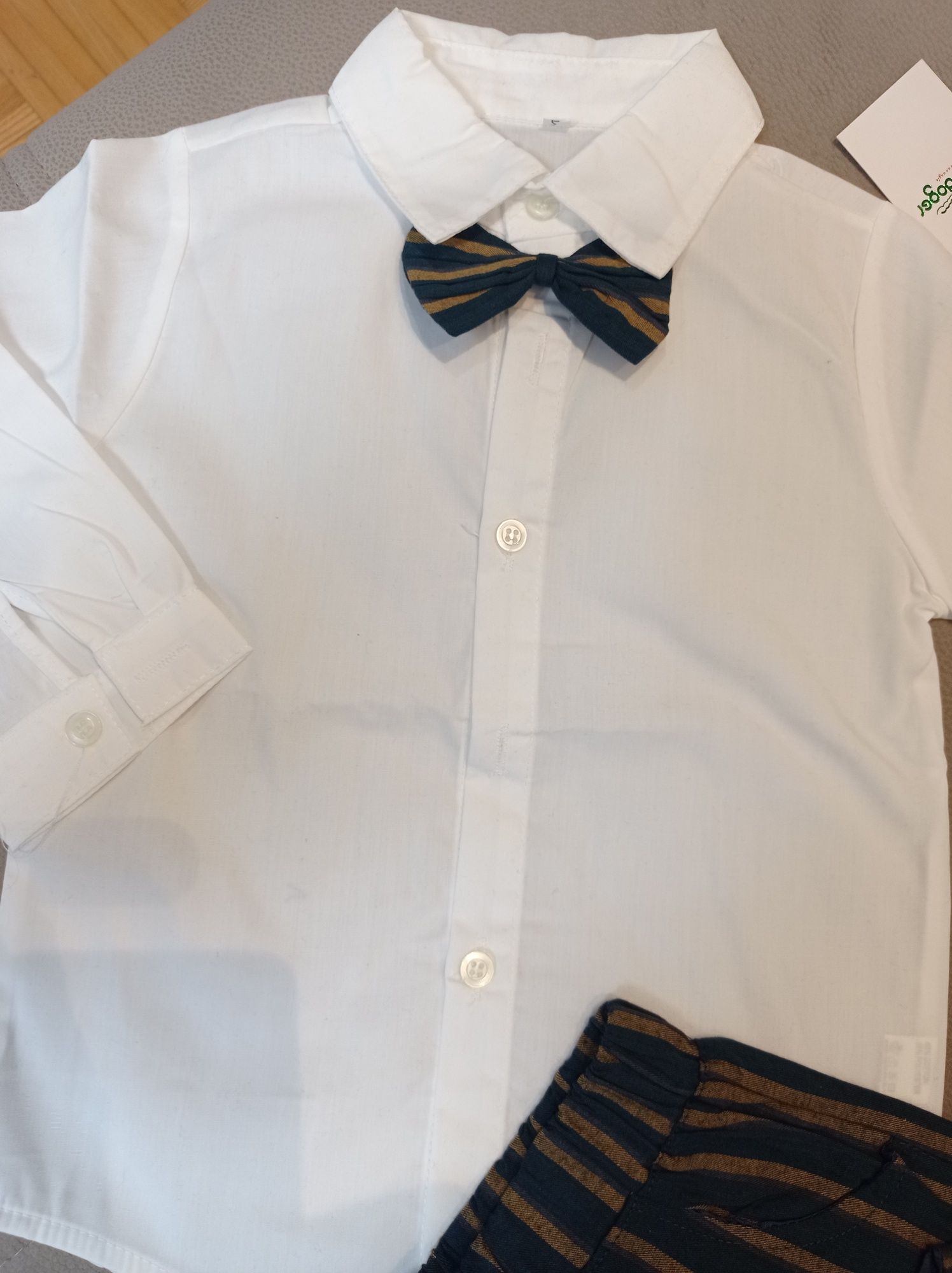 Zestaw dla chłopca koszula spodnie kamizelka garnitur r.92