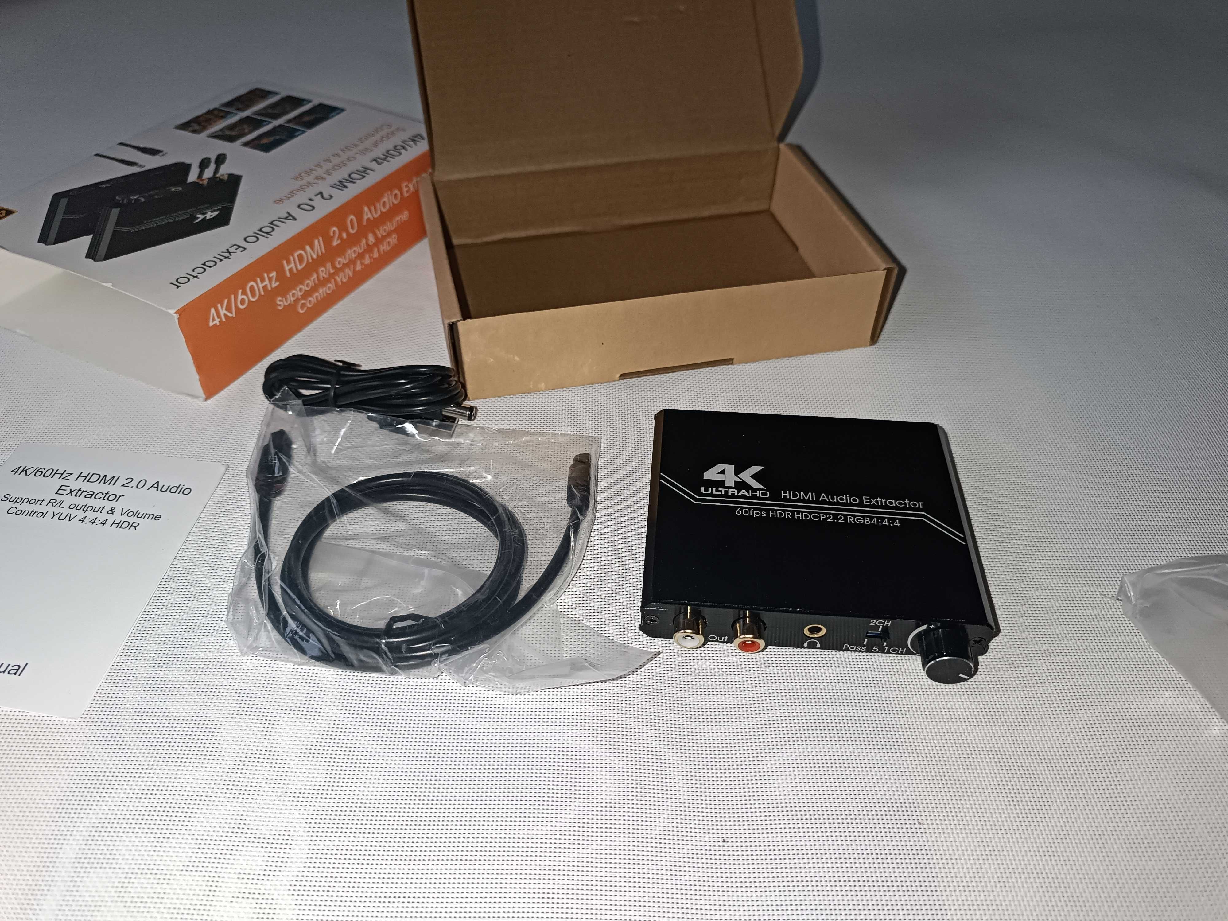 Tendak Rozdzielacz audio HDMI 4K na optyczny Spdif Toslink 3,5 mm AUX