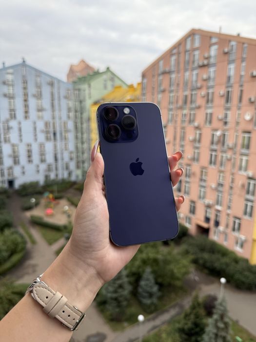 100% Аккум iPhone 14 Pro 128Gb Deep Purple Neverlock айфон про