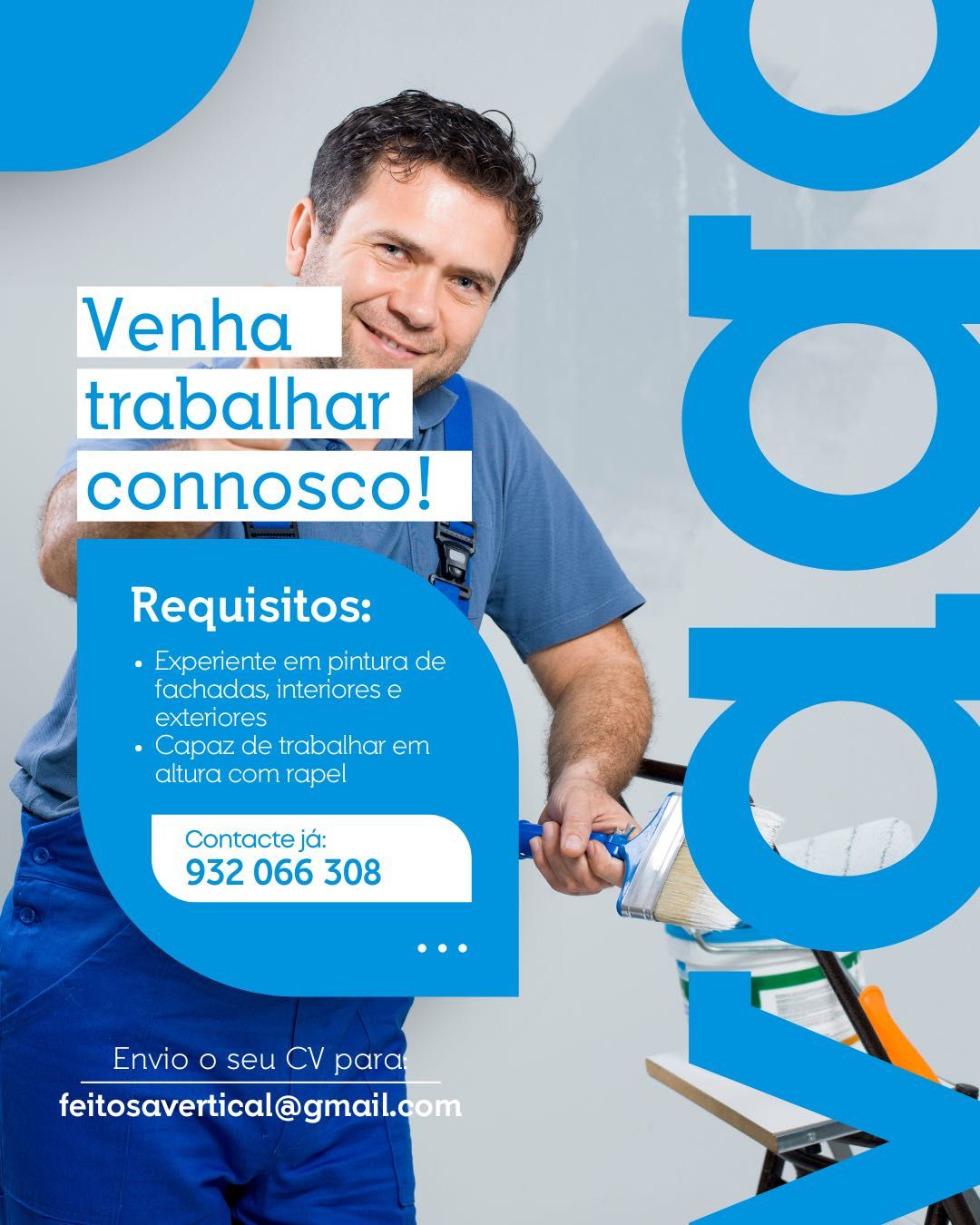 Vaga para PINTOR DE RAPEL – Lisboa e região