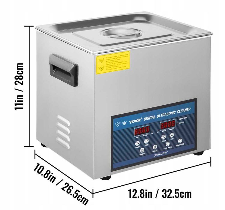 Myjka ultradźwiękowa do mycia części biżuterii cyfrowa 10L