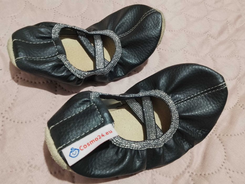 Czarne skórzane baletki cosmo24.eu r.28