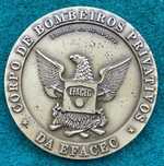 Medalha comemorativa em bronze bombeiros