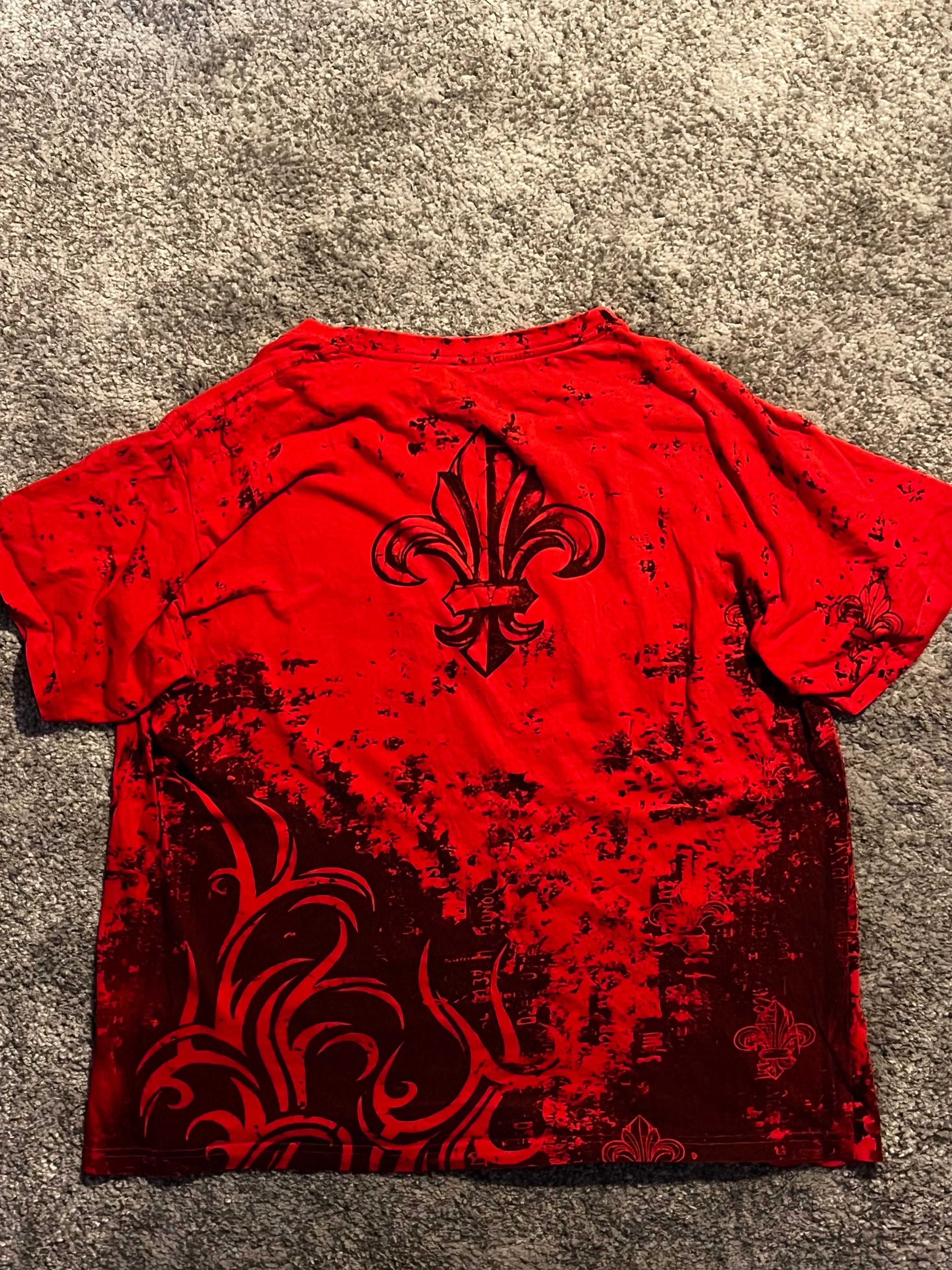 Affliction Red T-shirt koszulka y2k vintage rare sk8 emo sematary