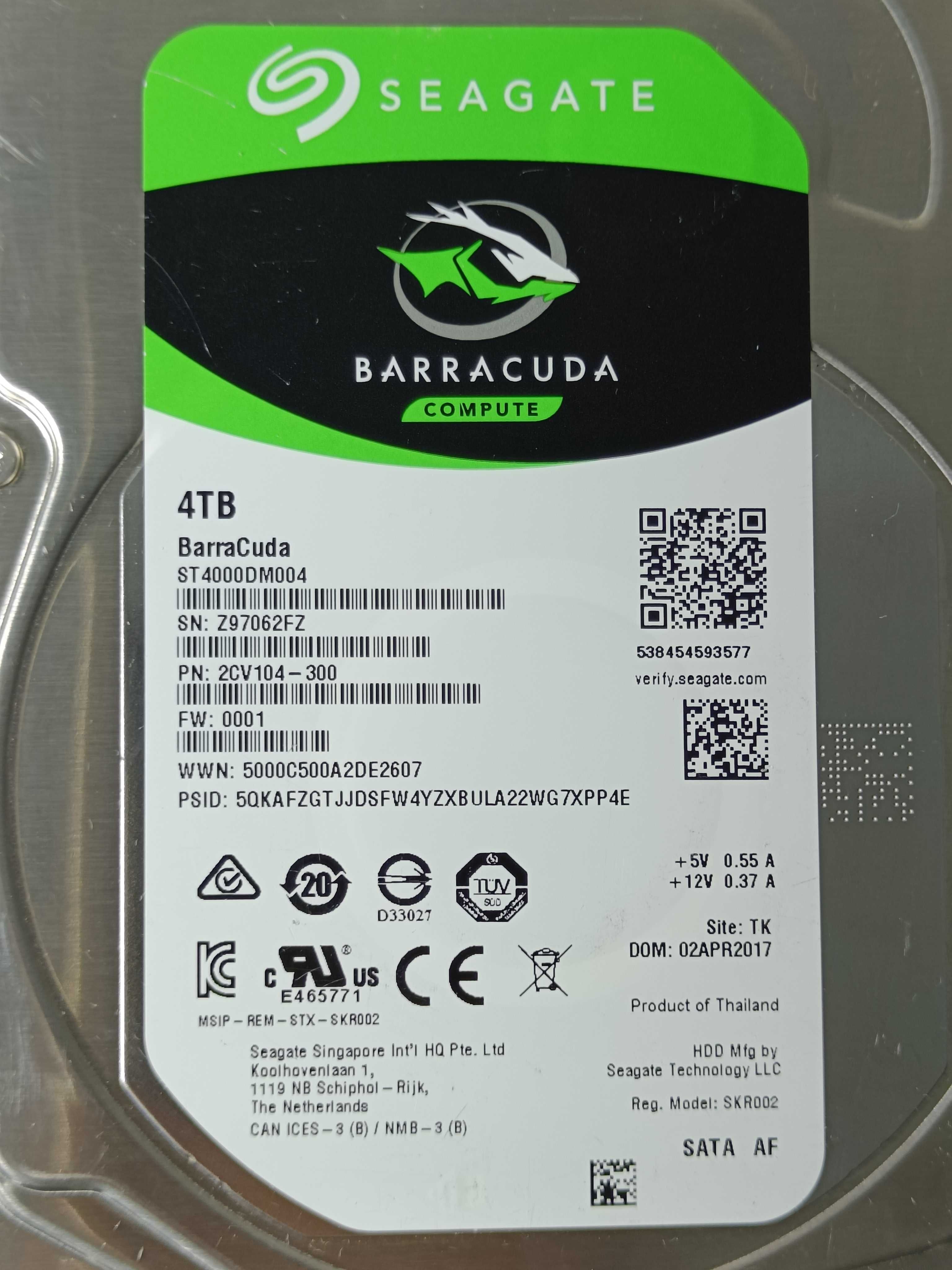 Хард диск HDD Seagate Barracuda 4TB 256MB Cash ST4000DM004 2017 РОКУ!