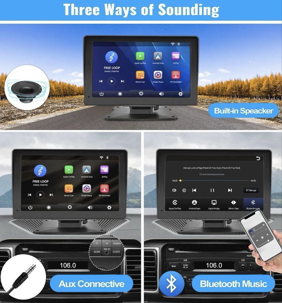 Stacja multimedialna Android Auto CarPlay Mirror Link 7 cali 64GB