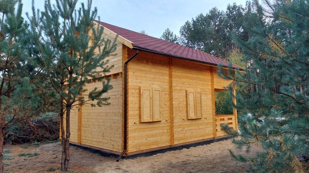 Drewniany domek letniskowy z poddaszem bez pozwolenia 5x7m